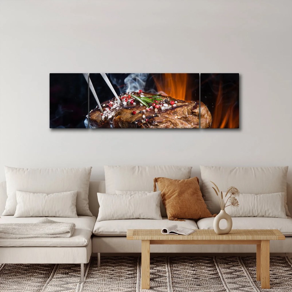 Obraz stek z grilla (170x50 cm)