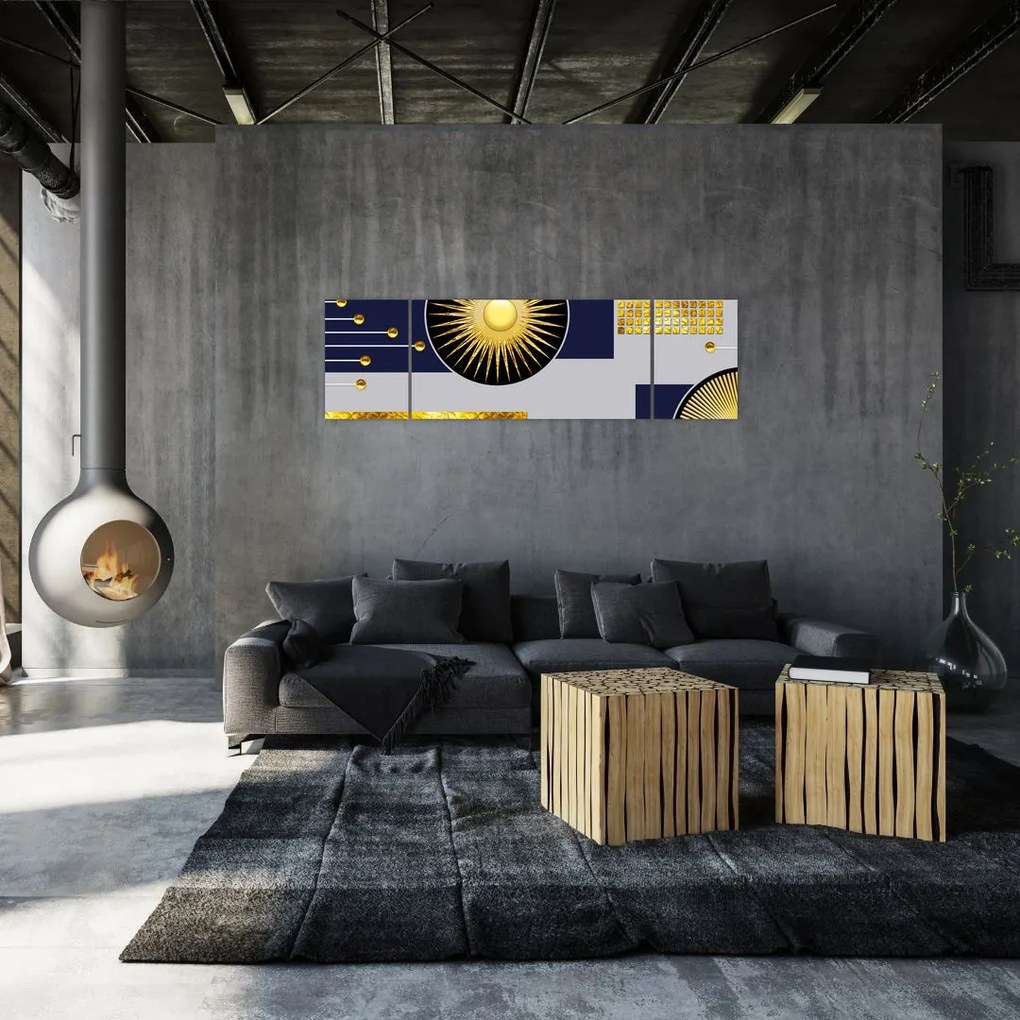 Obraz - Złote koła (170x50 cm)