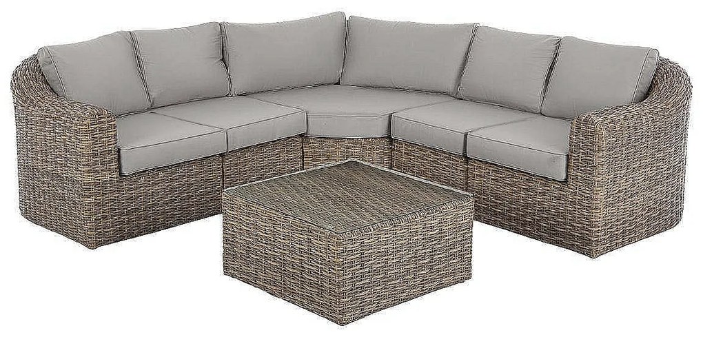 Rattanowy zestaw modułowy BORNEO LUXURY dla 9 osób (brązowy)