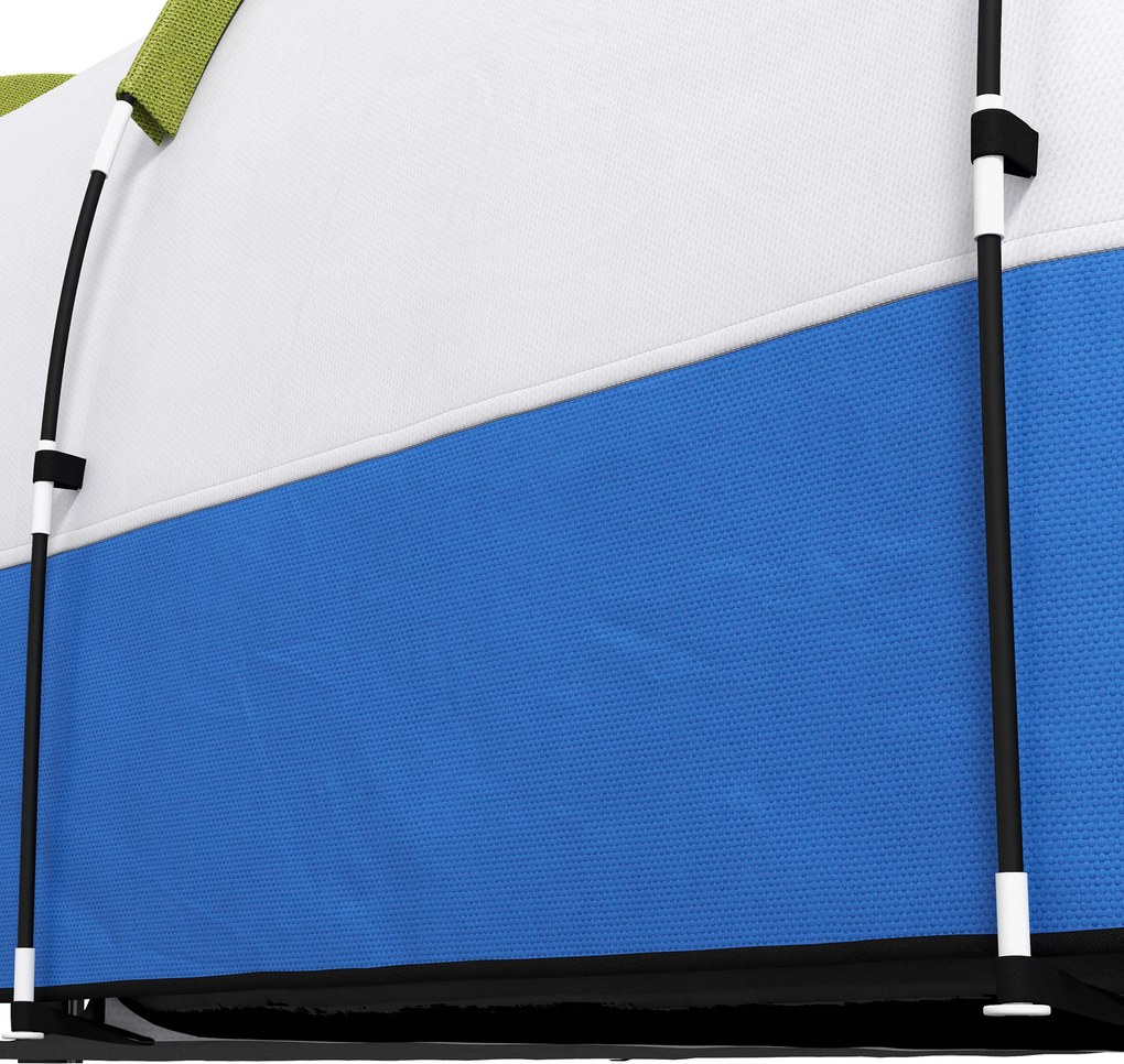 Namiot kempingowy Outsunny dla 3 osób, z hakiem na latarnię, trzema wejściami, wodoodporny, zielony