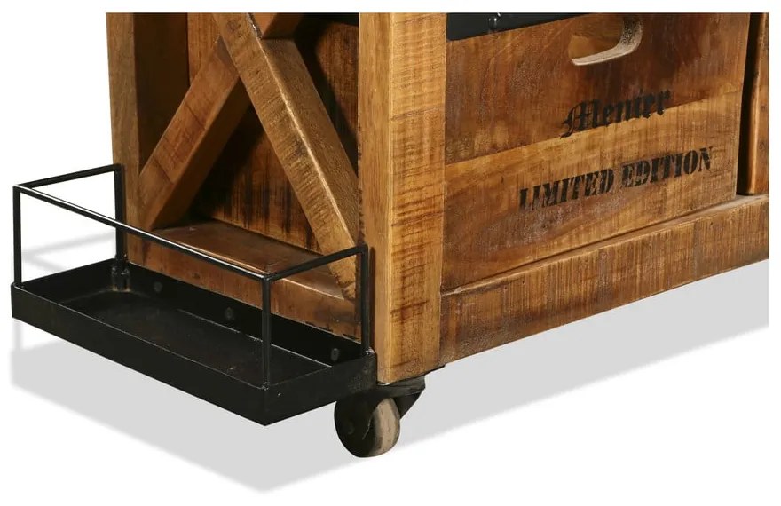 Szafka na wino z litego drewna mango liczba butelek 5, 100x92x30 cm Ravi – Interia Home & Living