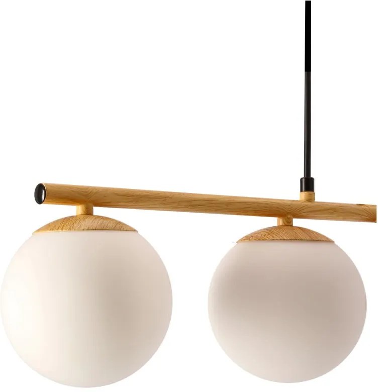 Biało-naturalna lampa wisząca ze szklanym kloszem Carrine – Candellux Lighting