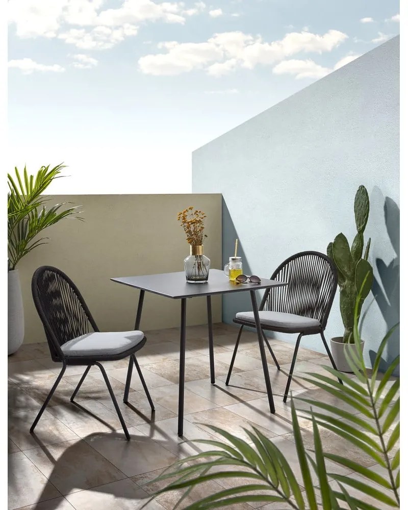 Czarny stół Kave Home Ulrich, 75x75 cm