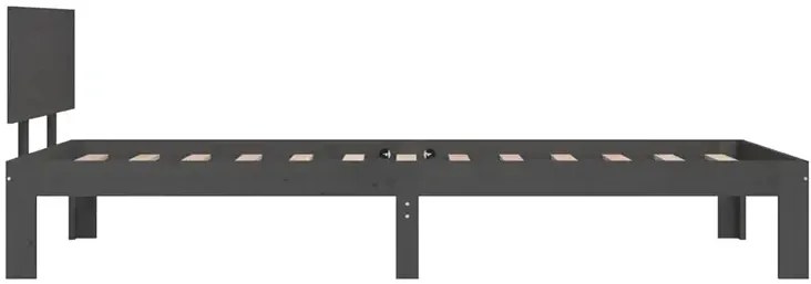 Szare jednoosobowe łóżko z drewna 90x200 - Xena 3X