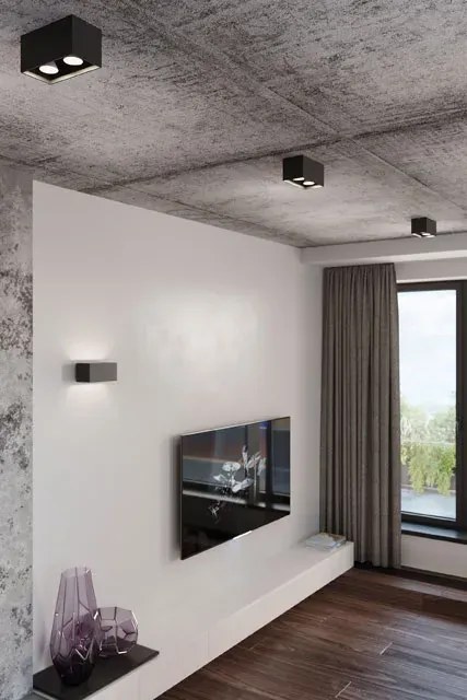 Czarny minimalistyczny plafon LED - EX509-Lenobri