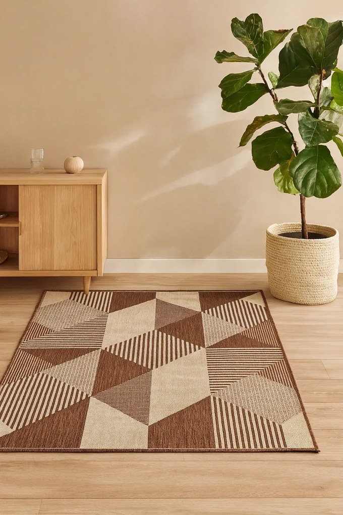 Dywan sznurkowy dwustronny brązowy C2-Z88