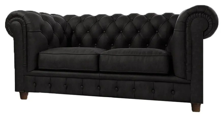 Czarna aksamitna sofa 184 cm Cambridge – Ropez