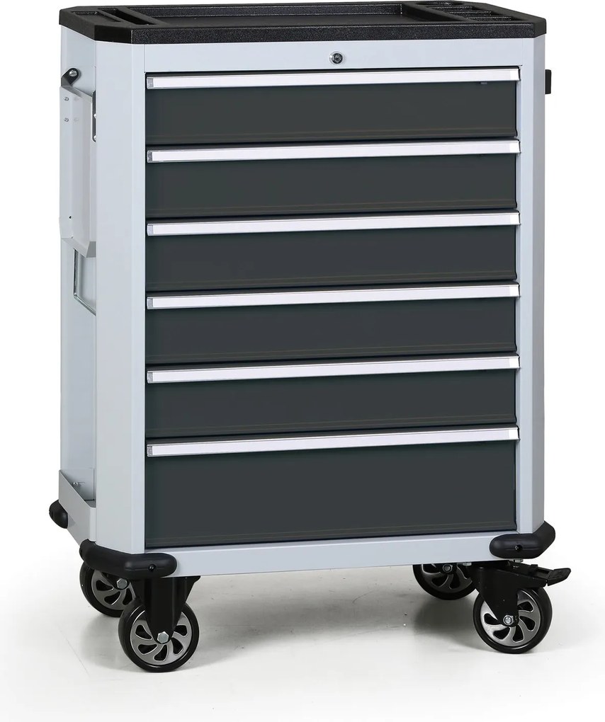 Wózek warsztatowy mobilny na narzędzia G2, 6 szuflad, grafitowy