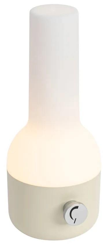 Zewnetrzna Lampa stołowa na zewnątrz beżowa z białą, w tym akumulatorowa dioda LED IP44 - Haard Nowoczesny Oswietlenie zewnetrzne