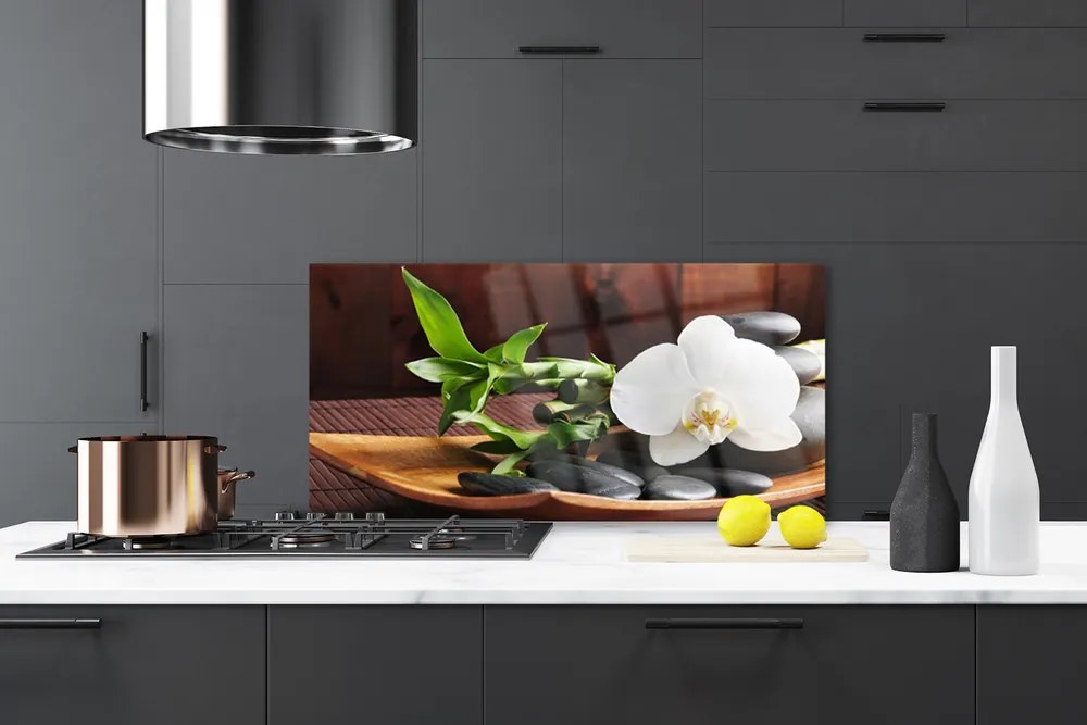 Panel Szklany Harmonijny Duet: Bambus i Storczyk