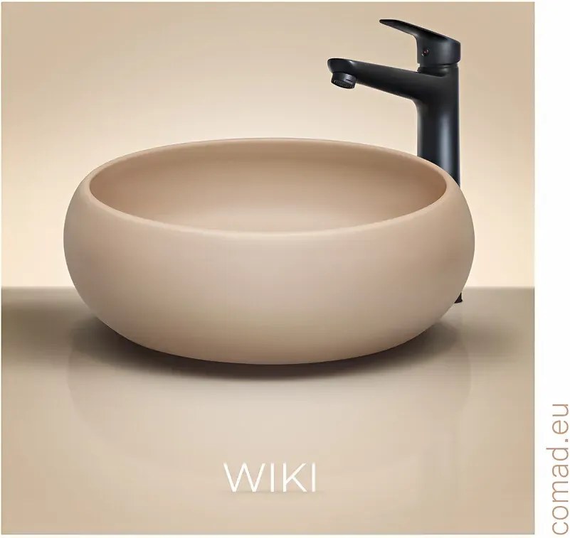 Szafka pod umywalkę DONNA SAND 2S 80cm beż piaskowy z umywalką nablatową WIKI COMAD