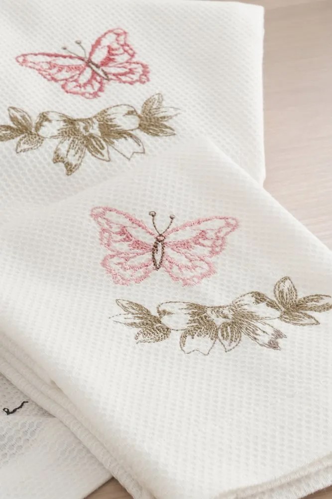 Ręczniki kuchenne BUTTERFLY, 3 szt Biały Zestaw (3szt., 40x60 cm)