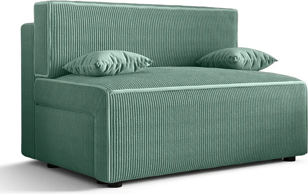 Miętowa tapicerowana sofa rozkładana M1-P69