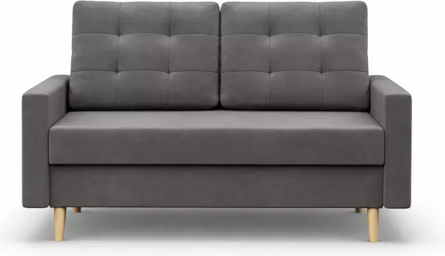 Sofa rozkładana Stivo 2-osobowa z pojemnikiem na pościel – nowoczesna, skandynawska, mała kanapa do salonu i pokoju