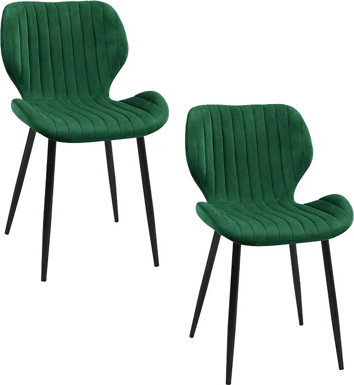 2x Krzesło tapicerowane pikowane welur SJ.17 Butelkowa zieleń