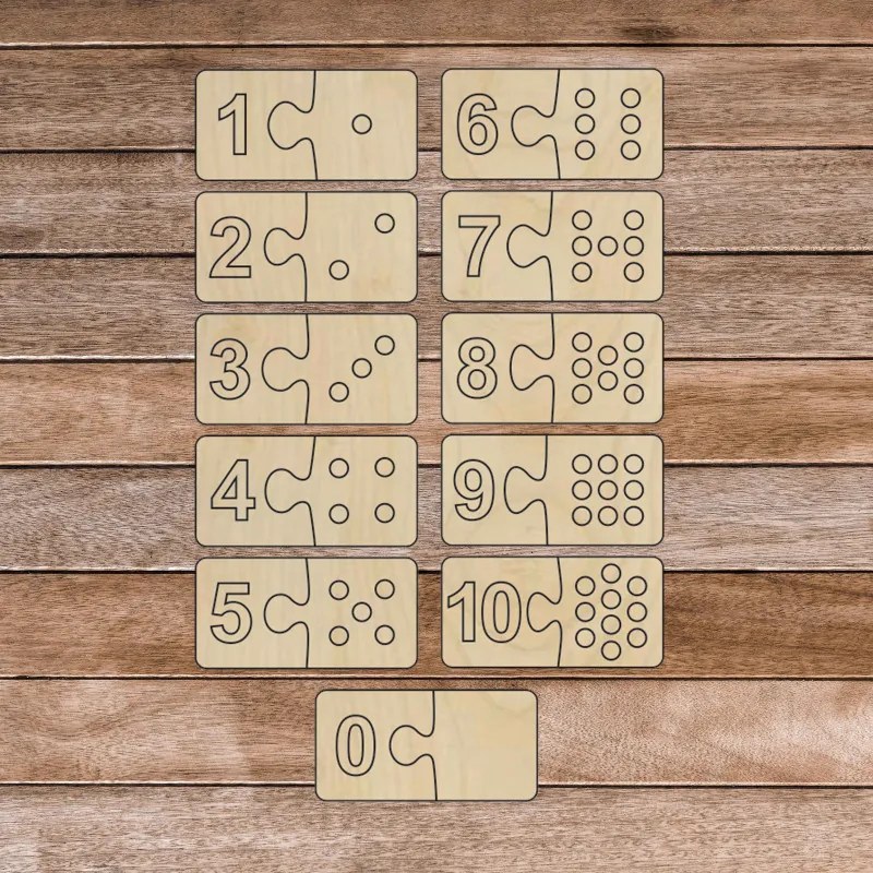 Wkład drewniany Montessori dla dzieci - dwuczęściowy DOMINO | SENTOP