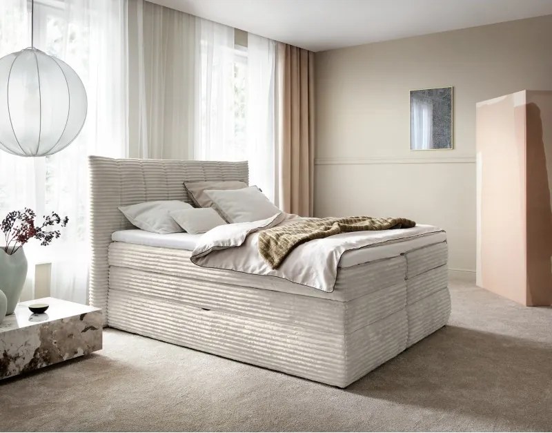 Łóżko Kontynentalne AMBER 140 Box spring 2 x pojemnik WERSAL