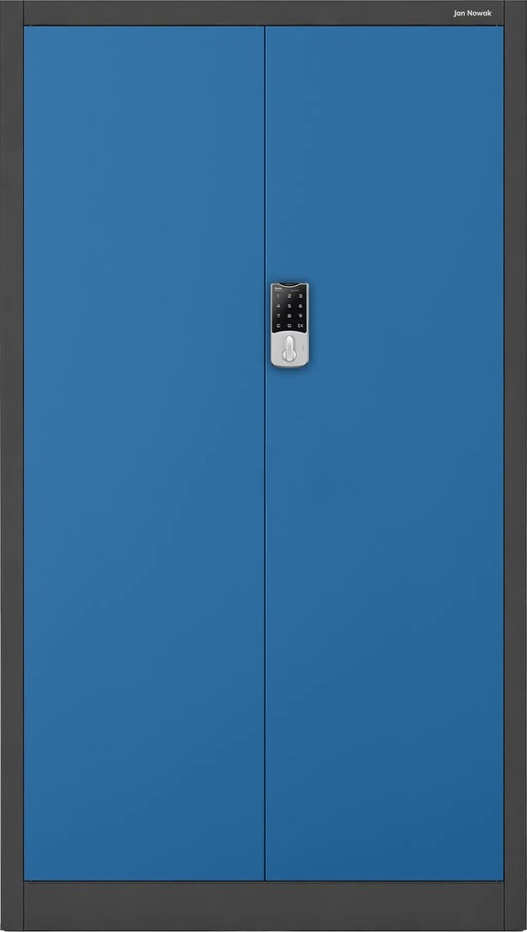 Szafa biurowa metalowa z zamkiem na szyfr antracytowo-niebieska, 900x1850x400 mm: DANIEL