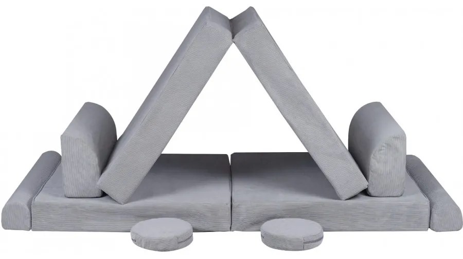 Slimcord sztruksowa sofa dziecięca, szara - meowbaby®