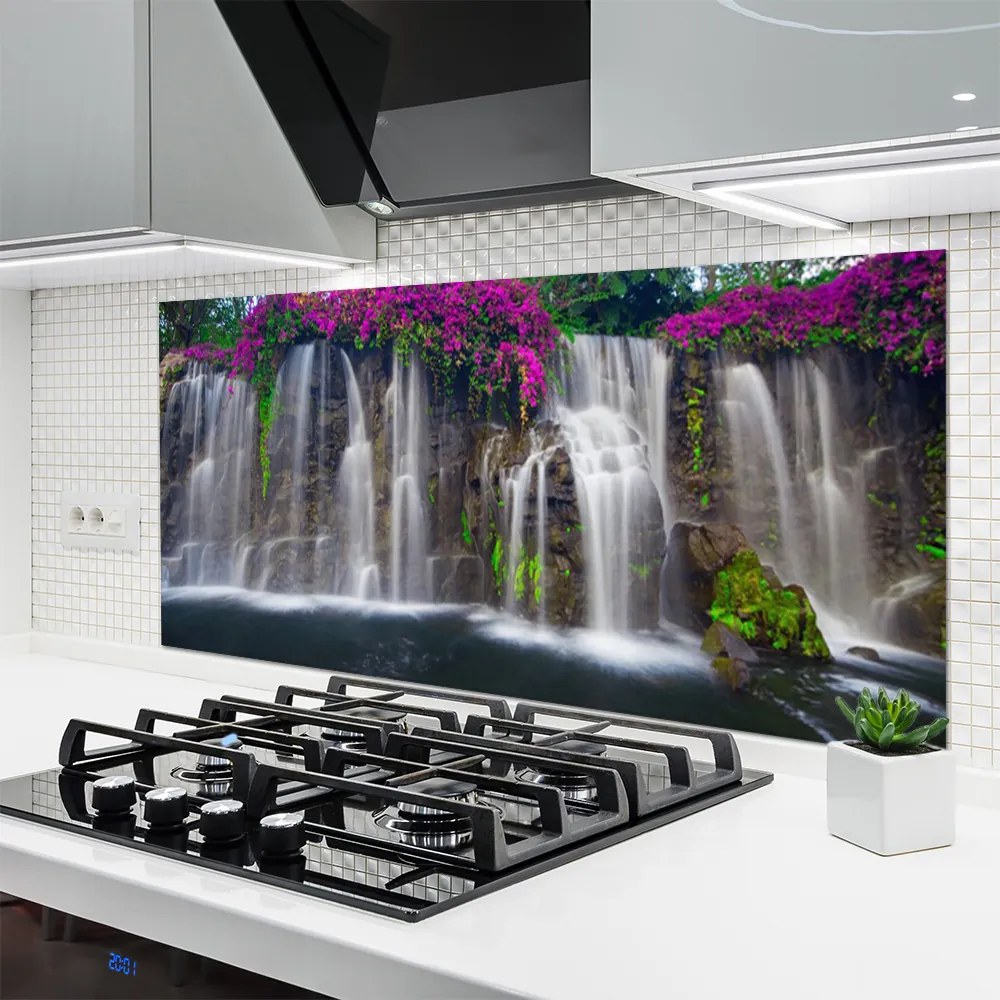 Panel Szklany do Kuchni Potężny Wodospad Górski