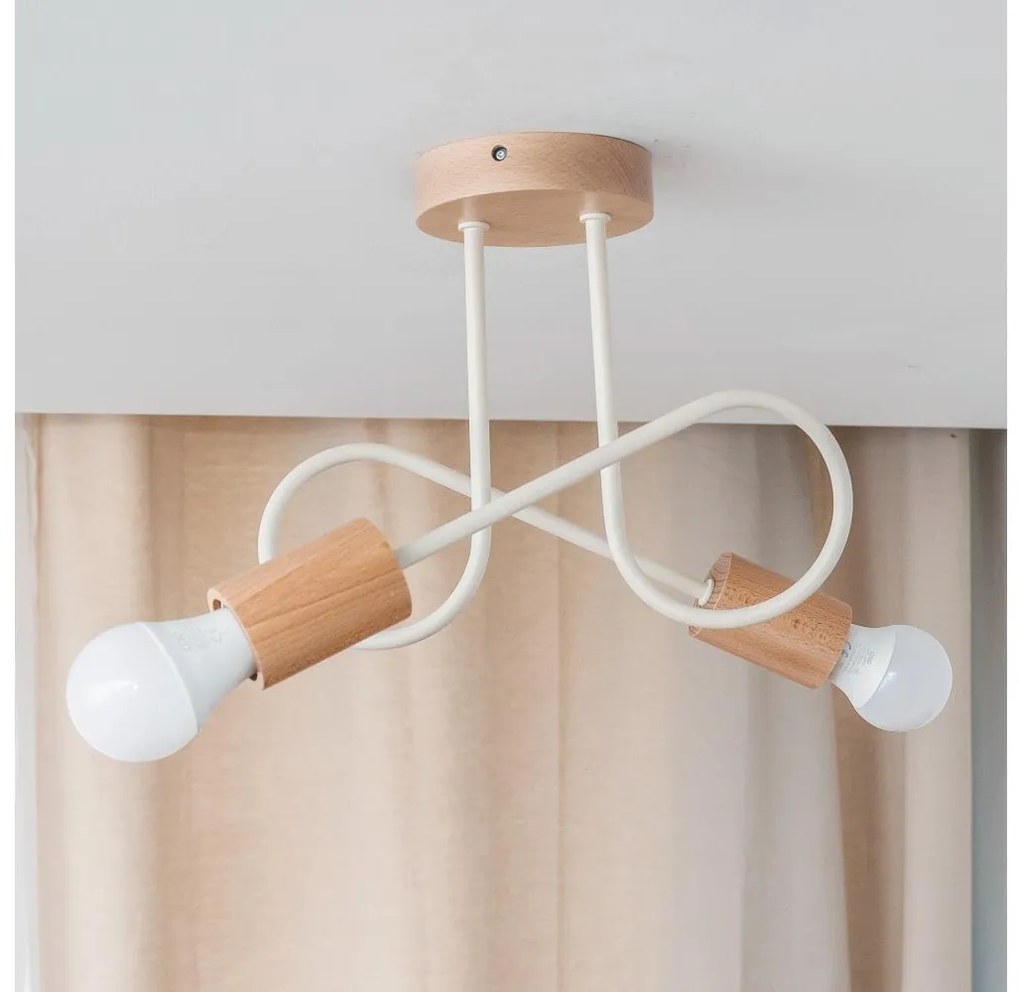 Lampa sufitowa OXFORD 2xE27/15W/230V sosna/kremowa