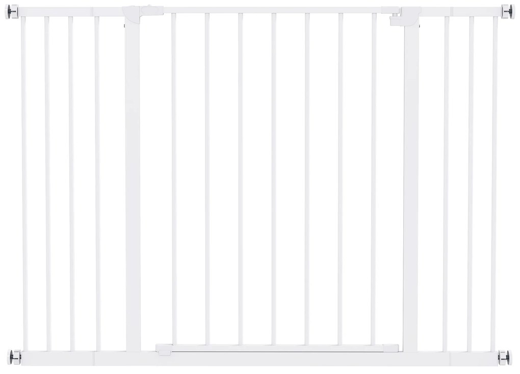 PawHut Barierka Ochronna dla Zwierząt Psów Metal Regulowana Biała 72107x76 cm | Aosom PL