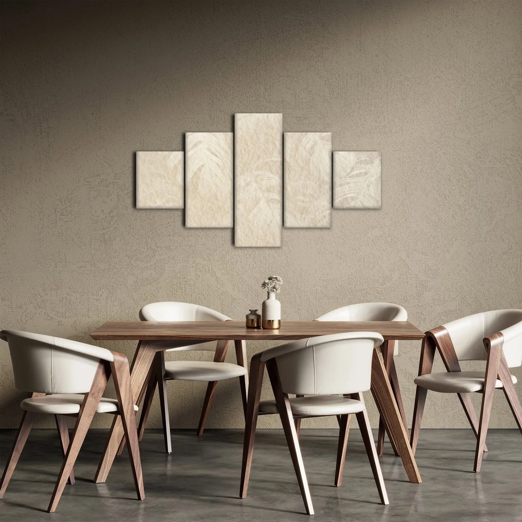 Obraz - Liście w teksturze (125x70 cm)