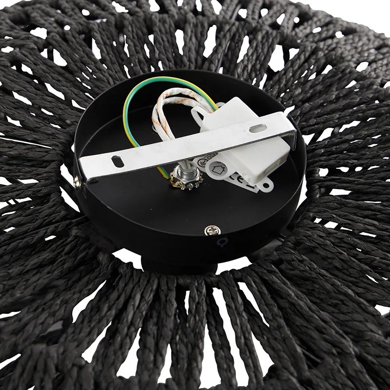 Lampa sufitowa w stylu retro czarna 50 cm - Lina