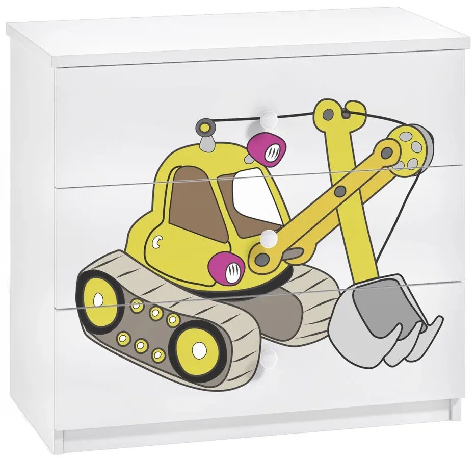 Dziecięca komoda z motywem koparki L3-N63