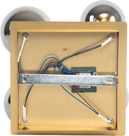 Plafon art deco złoty 5-źródeł światła z przydymionym szkłem - Athens