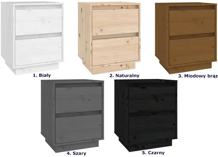 Drewniana skandynawska szafka nocna z 2 szufladami G5-A60