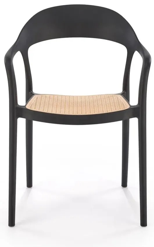 Krzesło K530 czarne/beżowe z tworzywa PVC HALMAR
