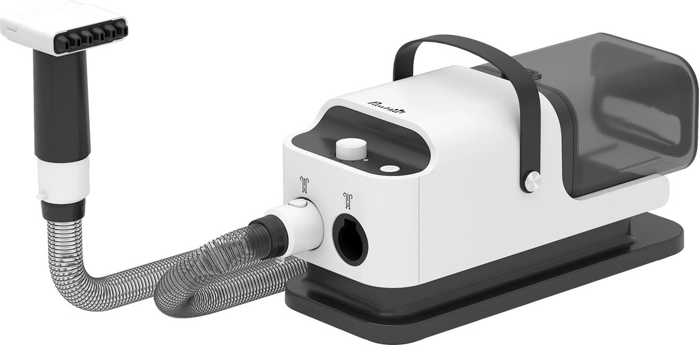 PawHut Suszarka-dmuchawa 5-w-1 600W Suszarka dla zwierząt z regulowaną prędkością powietrza i temperaturą 37,6x17,5x18,5 cm Biały | Aosom PL