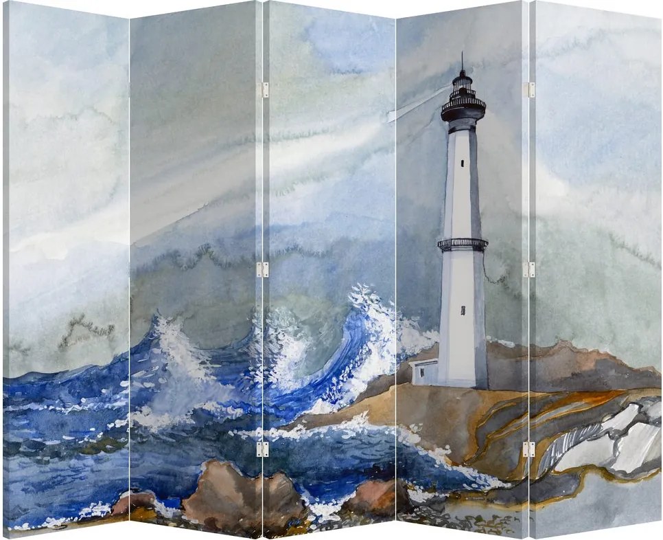 Parawan - Malowarstwo latarni morskiej (210x170 cm)