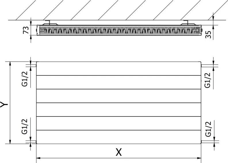 Mexen Line CL21 grzejnik płytowy 600 x 900 mm, podłączenie boczne, 1089 W, biały - W421L-060-090-00