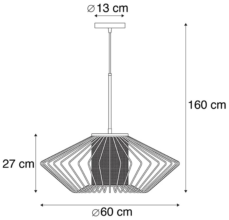 Designerska lampa wisząca czarna ze złotym 60cm - DobradoDesignerski Oswietlenie wewnetrzne