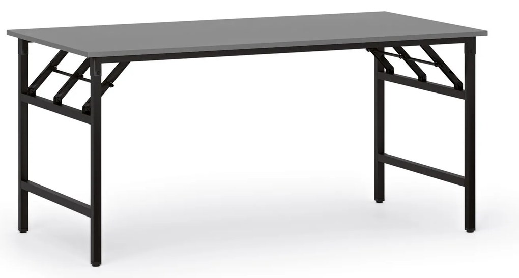 Stół konferencyjny FAST READY, 160x80 cm, czarna podstawa, grafit