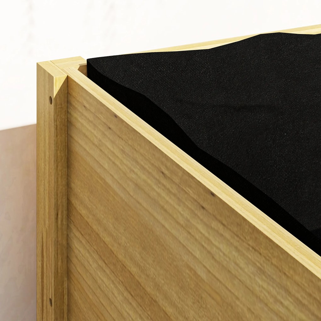 Outsunny Wysoki Grząd, Drewniana Skrzynka na Rośliny z Akrylowymi Płytami, na 118 L Ziemi, z Otworami Drenażowymi, 110 x 50 x 80 cm