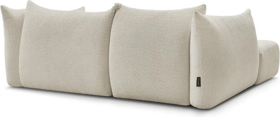 Beżowy narożnik z materiału bouclé (lewostronny/z szezlongiem) Azra – Bobochic Paris