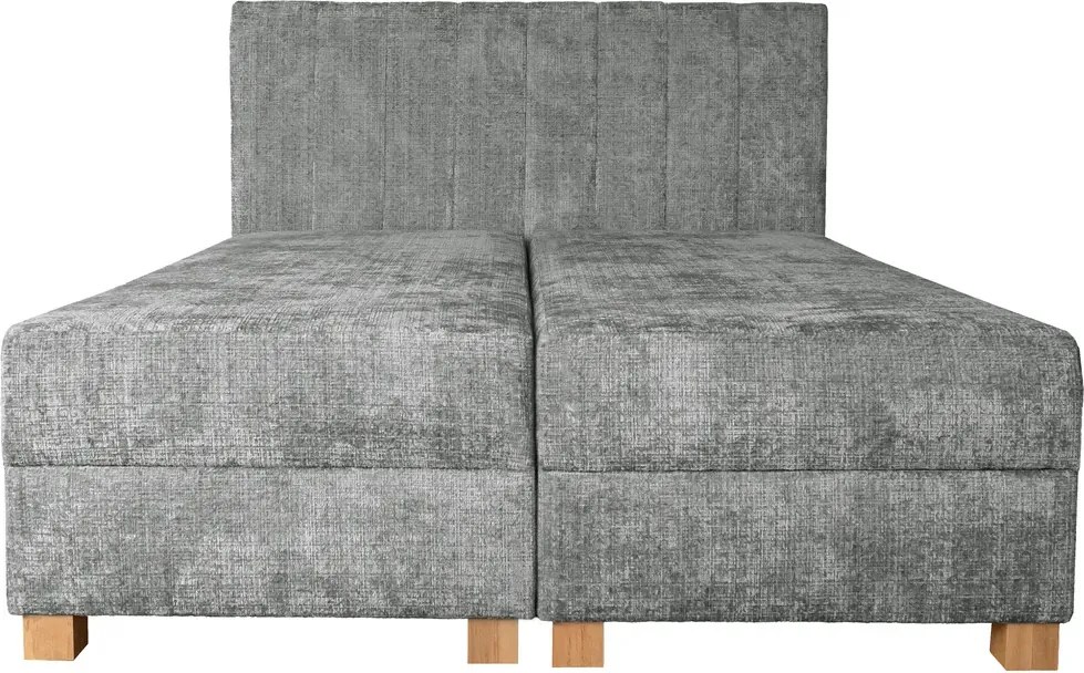 Popielate łóżko dwuosobowe z zagłówkiem 160x200 S1-F77