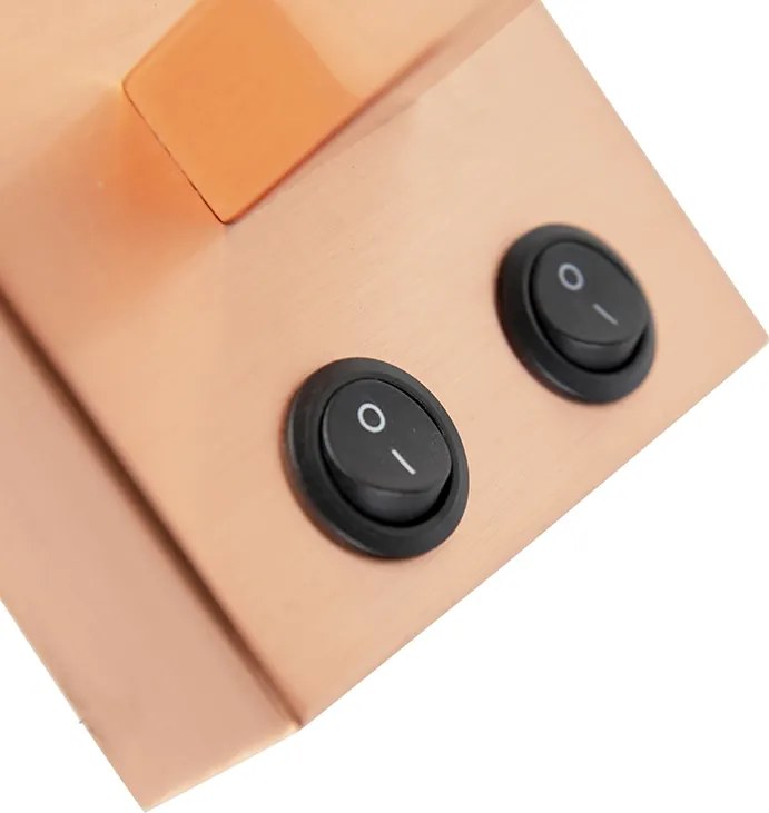 Lampa ścienna w stylu art deco miedziana z białym kloszem - Brescia