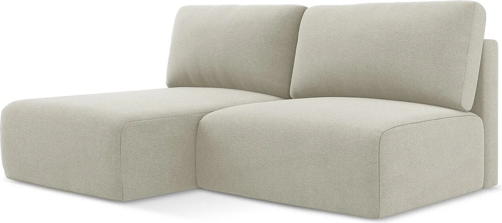 Otwarty Lewy narożnik z funkcją spania - z tkaniny strukturalnej - jasny beż - KONA