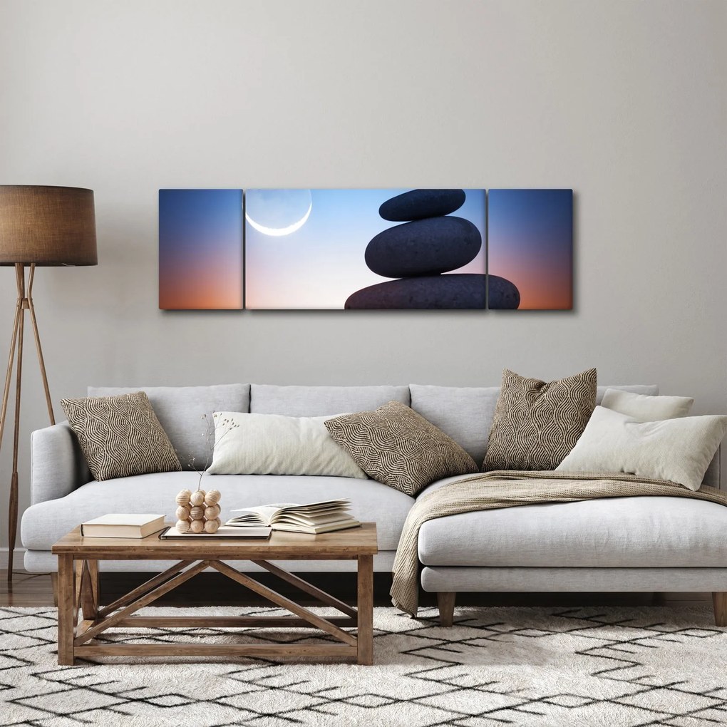 Obraz ułożonych kamieni jeden na drugim (170x50 cm)