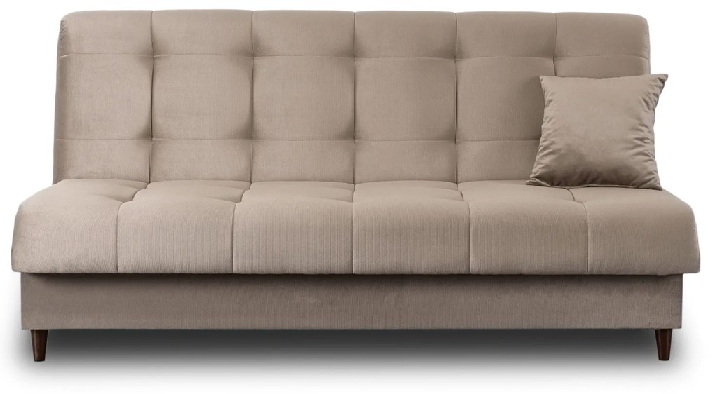 Sofa z Funkcją Spania LIMA Rozkładana Wersalka Dwuosobowa Beżowa Nowoczesna do Salonu