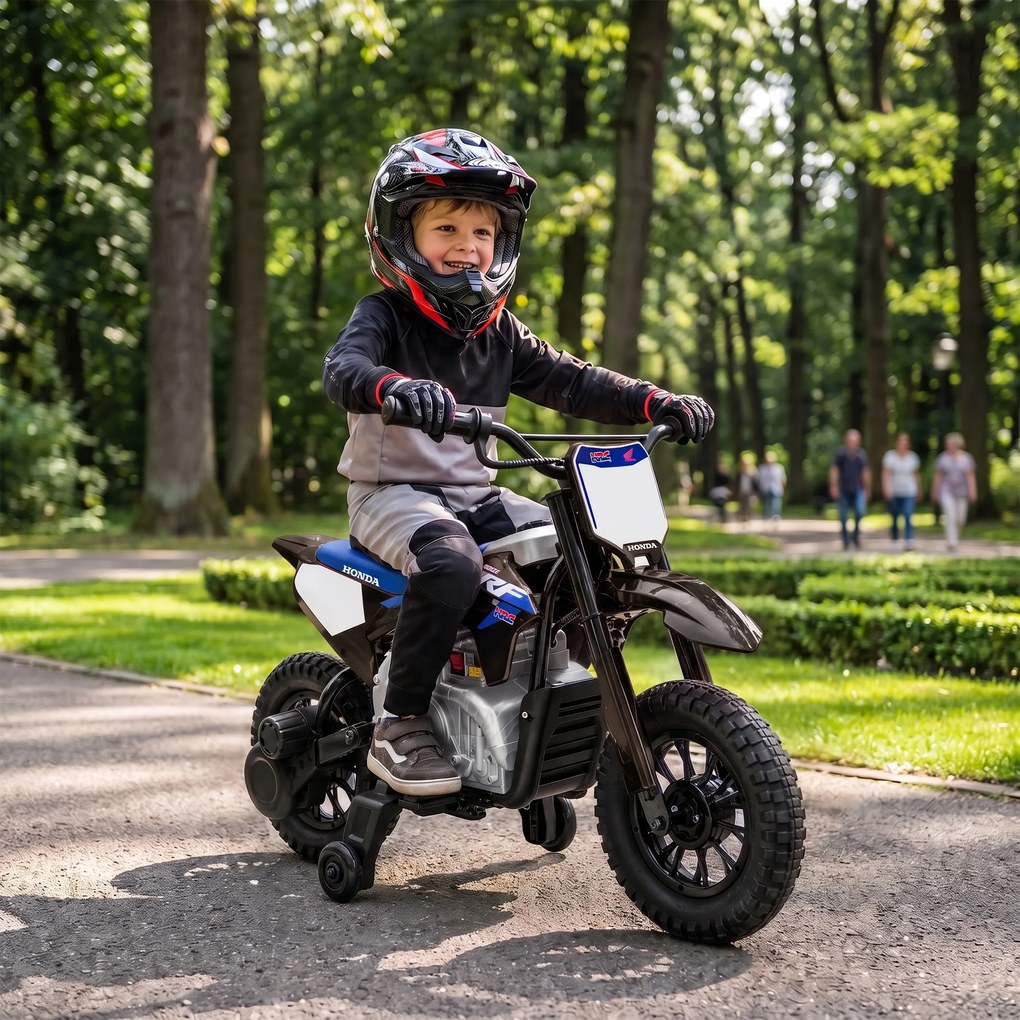 AIYAPLAY Elektryczny motocykl dla dzieci HONDA CRF 450R 12 V Motocross z silnikiem 35 W, akumulatorem litowo-jonowym, tylnym zawieszeniem, 12-calowymi kołami | Aosom PL