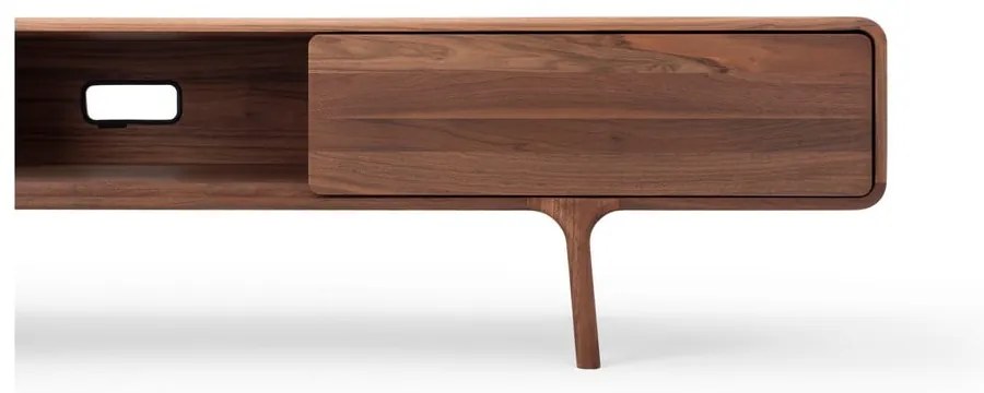 Brązowa szafka pod TV z litego drewna dębowego 220x45x45 cm Fawn – Gazzda