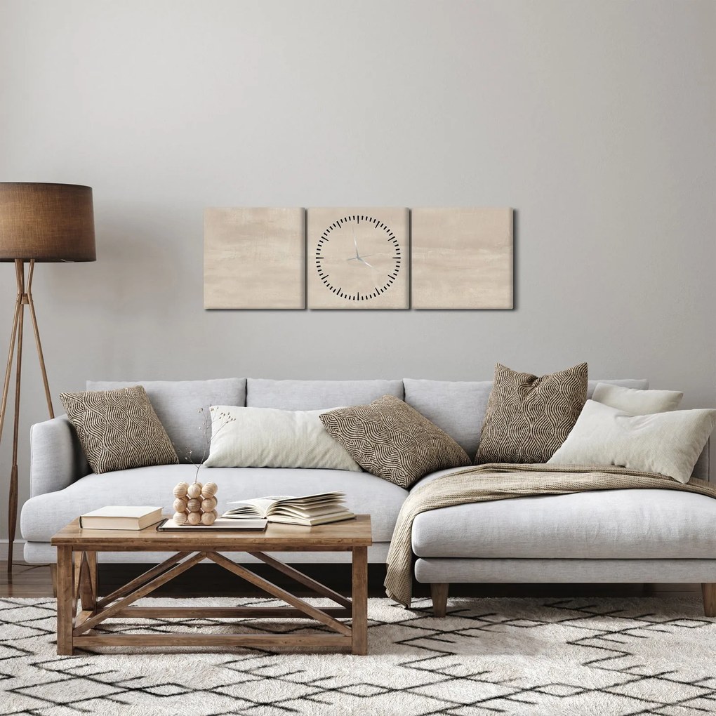 Obraz - Naturalny marmur (z zegarem) (90x30 cm)