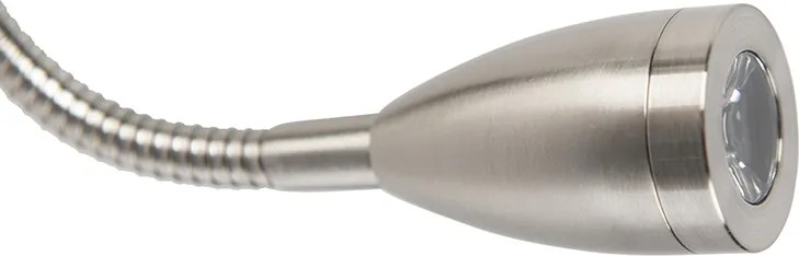 Nowoczesna lampa ścienna stalowa z szarym kloszem - Brescia