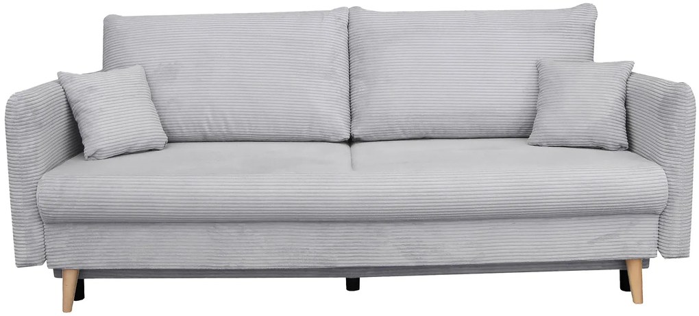 Szara sztruksowa sofa rozkładana T3-Z72