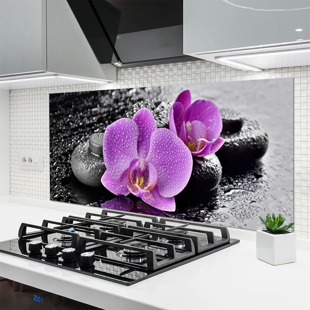 Szkło Ozdobne do Kuchni Egzotyczna Orchidea w Gabinecie Spa